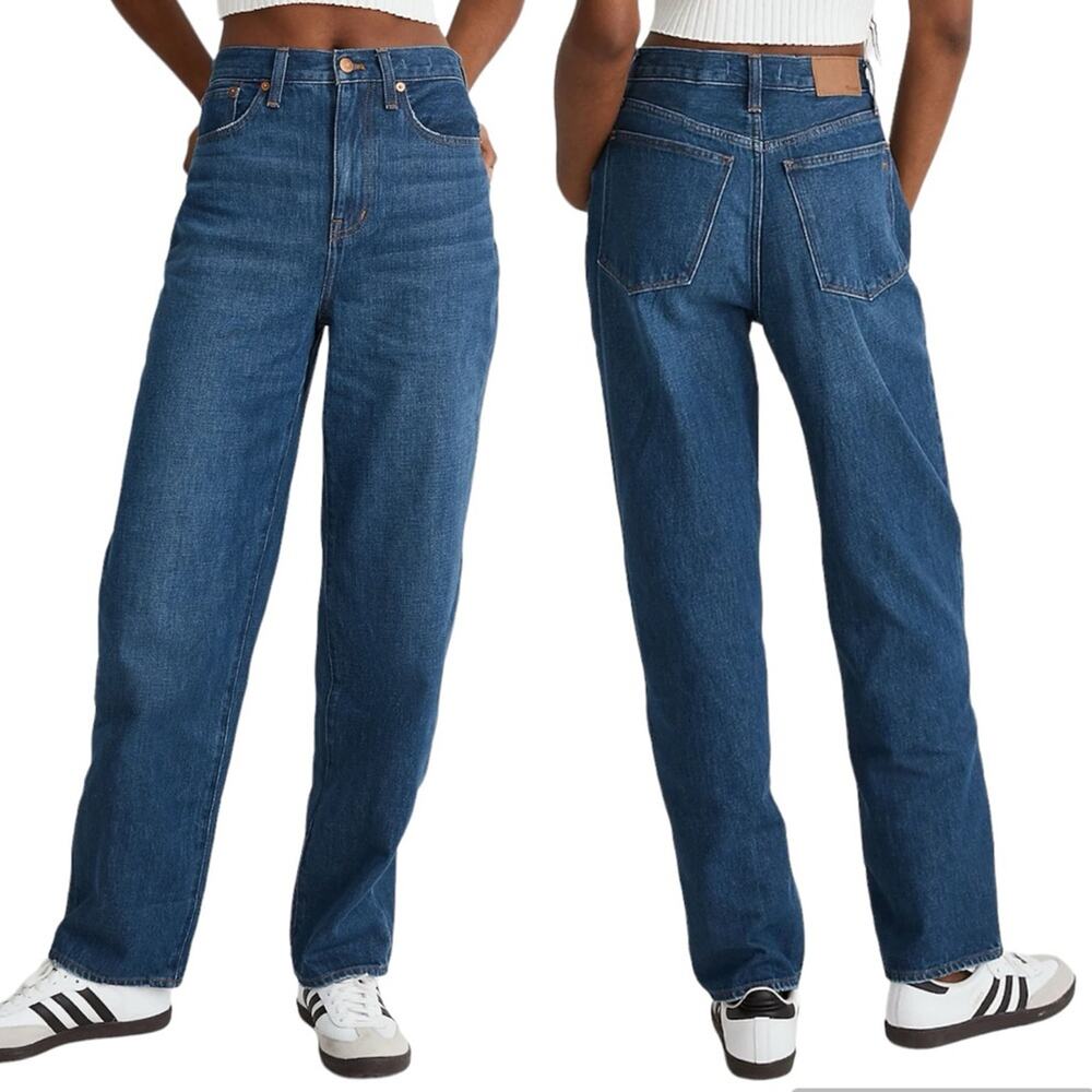 Madewell Baggy Straight Jeans in Dark Worn Indigo Wash Women’s Size 25